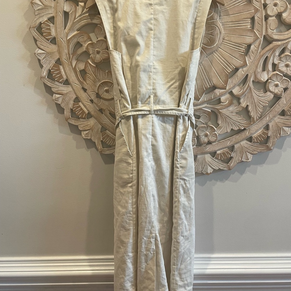 Banana Republic Cream Linen Cotton Midi Shift Dress Stone Wash - Picture 6 of 6
